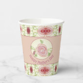 Roze Bloemen Artistiek Papieren Bekers (Links)