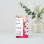 Roze bloemen | Artistieke verfstreken Visitekaartje (Staand voorkant)