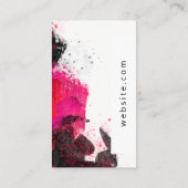 Roze bloemen | Artistieke verfstreken Visitekaartje (Achterkant)