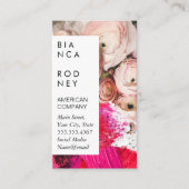 Roze bloemen | Artistieke verfstreken Visitekaartje (Voorkant)