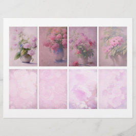 Roze Bloemen ATCs voor Scrapbooks & Junk Journals