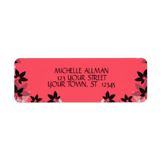 Roze Bloemen Avery Label