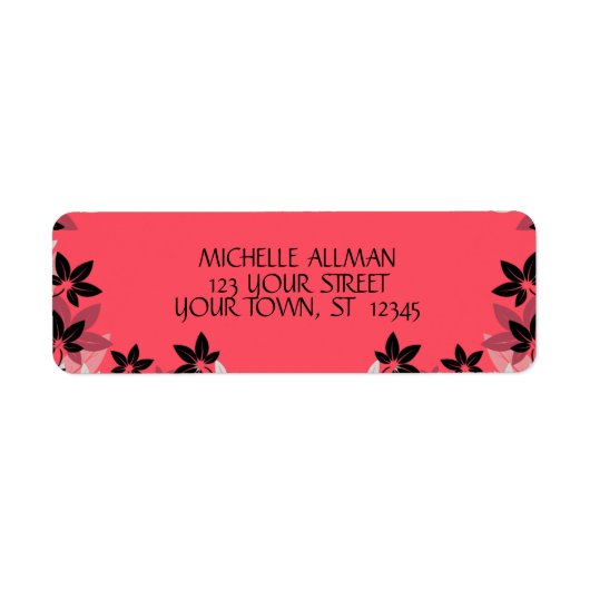 Roze Bloemen Avery Label (Voorkant)