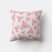 Roze Bloemen Baby Geboorteaankondiging Kussen (Achterkant)