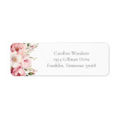 Roze Bloemen Baby in Bloom Baby shower Adres Etiket (Voorkant)