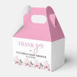 Roze Bloemen Baby in Bloom Baby shower Favor Box Bedankdoosjes