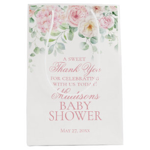 Roze Bloemen Baby in Bloom Baby shower Favors Medium Cadeauzakje