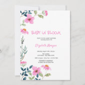 Roze Bloemen Baby in Bloom Baby Shower Kaart (Voorkant)