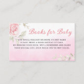Roze Bloemen Baby in Bloom Boeken voor Baby shower Informatiekaartje (Voorkant)