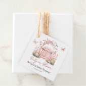 Roze Bloemen Baby in Bloom Butterfly Baby shower Bedankjes Labels (In situ)