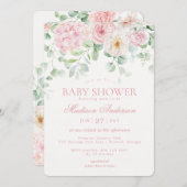 Roze Bloemen Baby in Bloom Hydrangea Baby shower Kaart (Voorkant / Achterkant)
