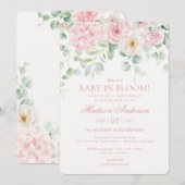 Roze Bloemen Baby in Bloom Hydrangea Baby shower Kaart (Voorkant / Achterkant)