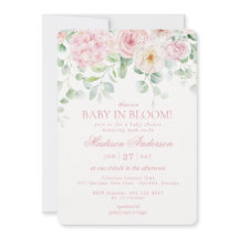 Roze Bloemen Baby in Bloom Hydrangea Baby shower
