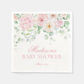 Roze Bloemen Baby in Bloom Hydrangea Baby shower Servet (Voorkant)