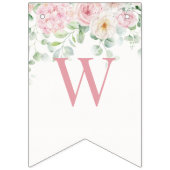 Roze Bloemen Baby in Bloom Hydrangea Baby shower Vlaggetjes (Tweede vlag)