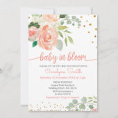 Roze Bloemen baby in Bloom Shower Kaart (Voorkant)