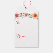 Roze Bloemen Baby Meisje en Witte Kitten Cadeaulabel (Achterkant)