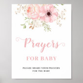 Roze Bloemen Baby Meisje Gebeden voor Baby shower  Poster (Voorkant)