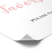 Roze Bloemen Baby Meisje Voorkeur Baby shower Teke Poster (Hoek)