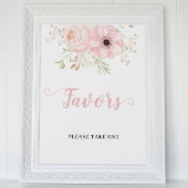 Roze Bloemen Baby Meisje Voorkeur Baby shower Teke Poster