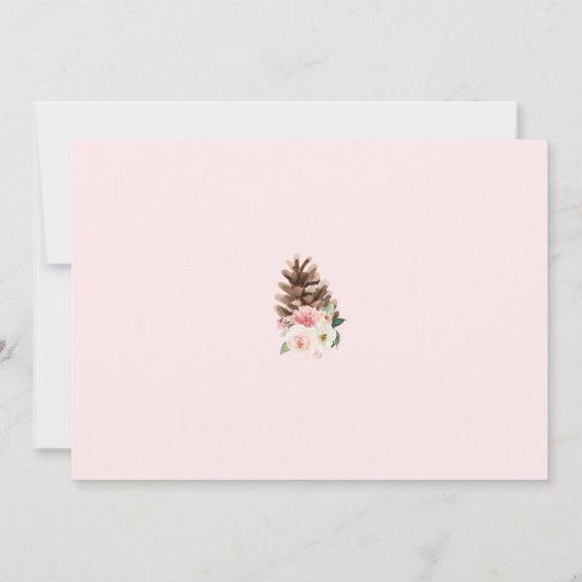 Roze Bloemen Baby shower Advies en Wensen Kaart (Achterkant)