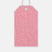 Roze bloemen baby shower bedank kaartje cadeaulabel (Achterkant)