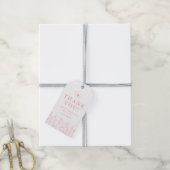 Roze Bloemen Baby Shower Bedankbrief Cadeaubijslui Cadeaulabel (Met Touw)