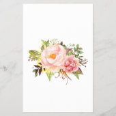 Roze bloemen Baby shower Bingo Game Kaart (Achterkant)