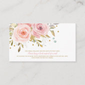Roze Bloemen Baby shower Boek voor Baby Breng een  Informatiekaartje (Voorkant)