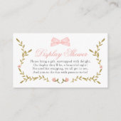 Roze Bloemen Baby shower Boeken voor Baby Display Informatiekaartje (Achterkant)