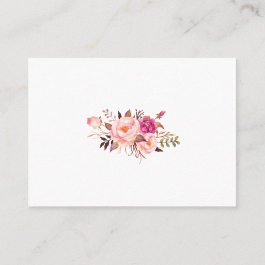 Roze Bloemen Baby shower Boeken voor Baby Kaart (Achterkant)