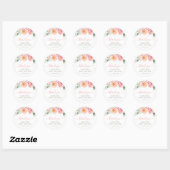 Roze Bloemen baby shower Classic Ronde sticker (Vel)