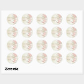 Roze  Bloemen Baby shower Dank u Sticker (Vel)