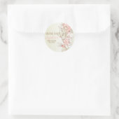 Roze  Bloemen Baby shower Dank u Sticker (Tas)