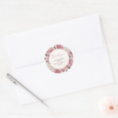 Roze Bloemen Baby shower Dank u Sticker (Envelop)