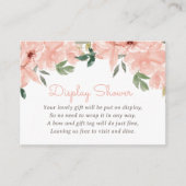 Roze Bloemen Baby shower Display Douche Informatiekaartje (Voorkant)