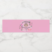 Roze Bloemen Baby shower Elegante Party Decor Waterfles Etiket (Enkel label)