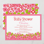 roze bloemen Baby shower Kaart (Voorkant / Achterkant)