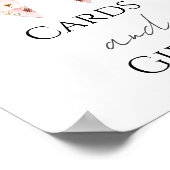 Roze Bloemen Baby shower Kaarten en Geschenken Par Poster (Hoek)