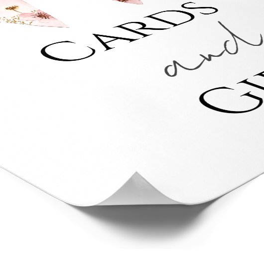 Roze Bloemen Baby shower Kaarten en Geschenken Par Poster (Hoek)