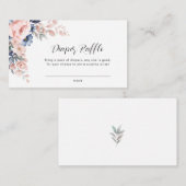 Roze Bloemen Baby shower Luier Raffle Tickets Informatiekaartje (Voorkant / Achterkant)