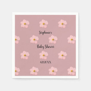 Roze Bloemen Baby shower Petunia Patroon Artsy 202 Servet