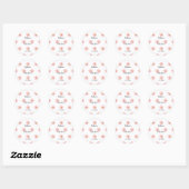 Roze Bloemen Baby shower Petunia Patroon Artsy Sch Ronde Sticker (Vel)