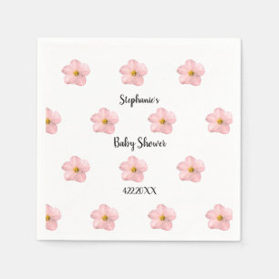 Roze Bloemen Baby shower Petunia Patroon Artsy Sch Servet
