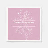 Roze Bloemen  Baby shower Servet (Voorkant)
