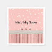 Roze bloemen Baby shower Servet (Voorkant)