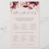 Roze Bloemen Baby shower Snoep Guessing Game Sheet Flyer (Voorkant)