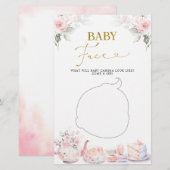 Roze Bloemen Baby shower Tea Party Baby Gezicht (Voorkant / Achterkant)