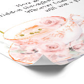 Roze Bloemen Baby shower Tea Party Fopspeen Hunt Poster (Hoek)