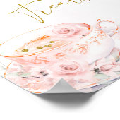 Roze Bloemen Baby shower Tea Party Sweets & Treats Poster (Hoek)